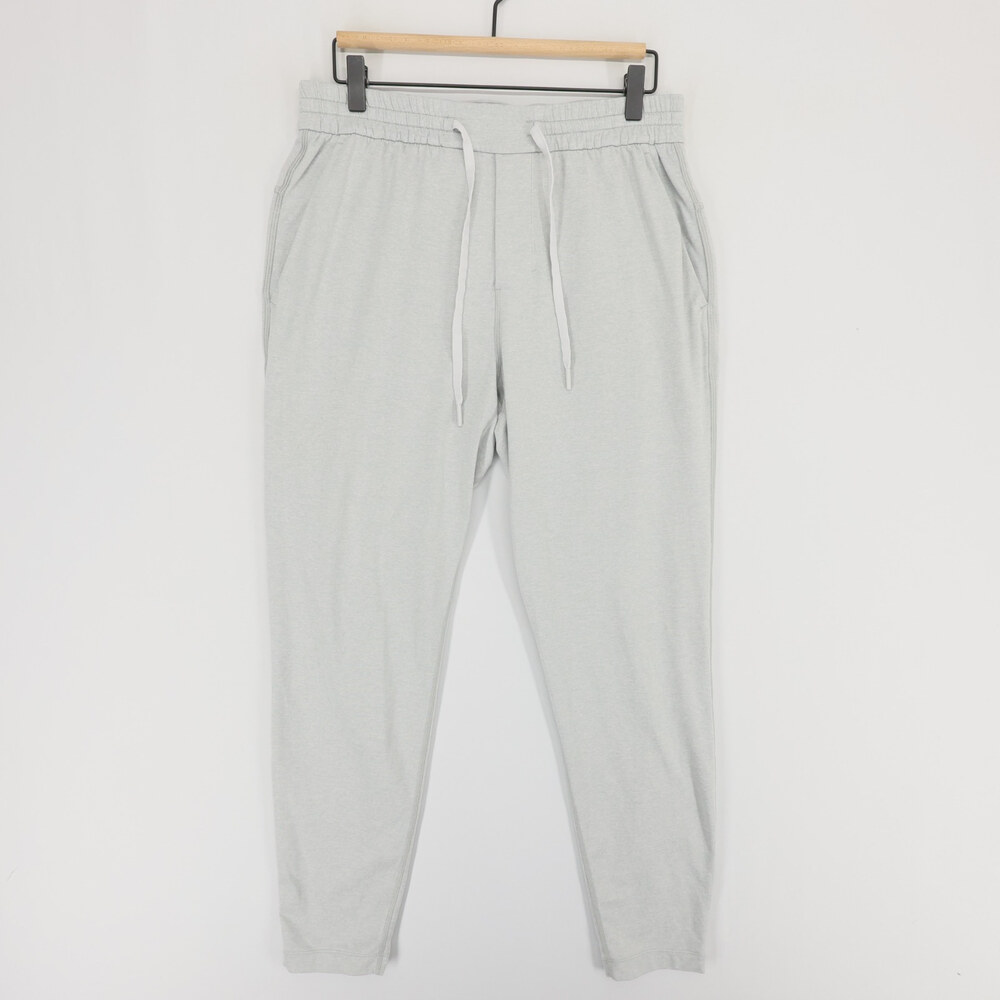 Lululemon Soft Jersey Pants Mens M Gray Heather Tapered Jogger Drawstring